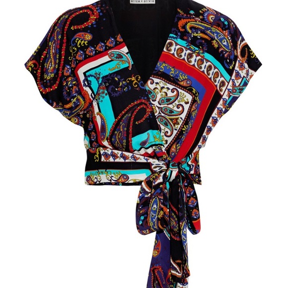 Alice + Olivia Tops - Alice + Olivia Royal paisley wrap top Large